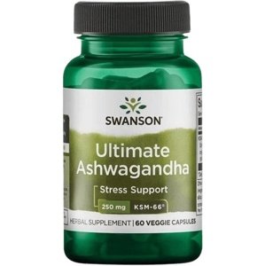 Swanson Ashwagandha Extract Ultimate KSM-66 250 mg 60 rostlinných kapslí