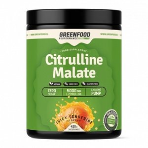 GreenFood Performance Citrulline Malate 420 g - mandarinka PROŠLÉ DMT 24.11.2023