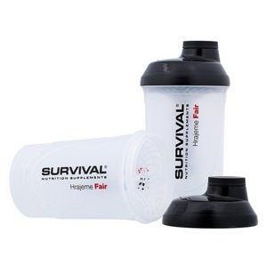 Survival Šejkr transparentní 600 ml - bílo/černý VÝPRODEJ